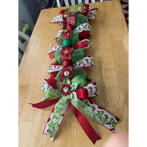 Grinch Mailbox Swag Topper Decoration Handcrafted Christmas Home Decor - Picture 5 of 7